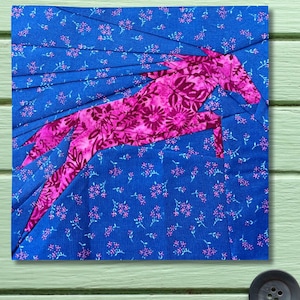 FPP Pattern Horse Foundation Paper Piecing 25.4x25.4cm or 10 inch Modern Quilt Block Design PDF