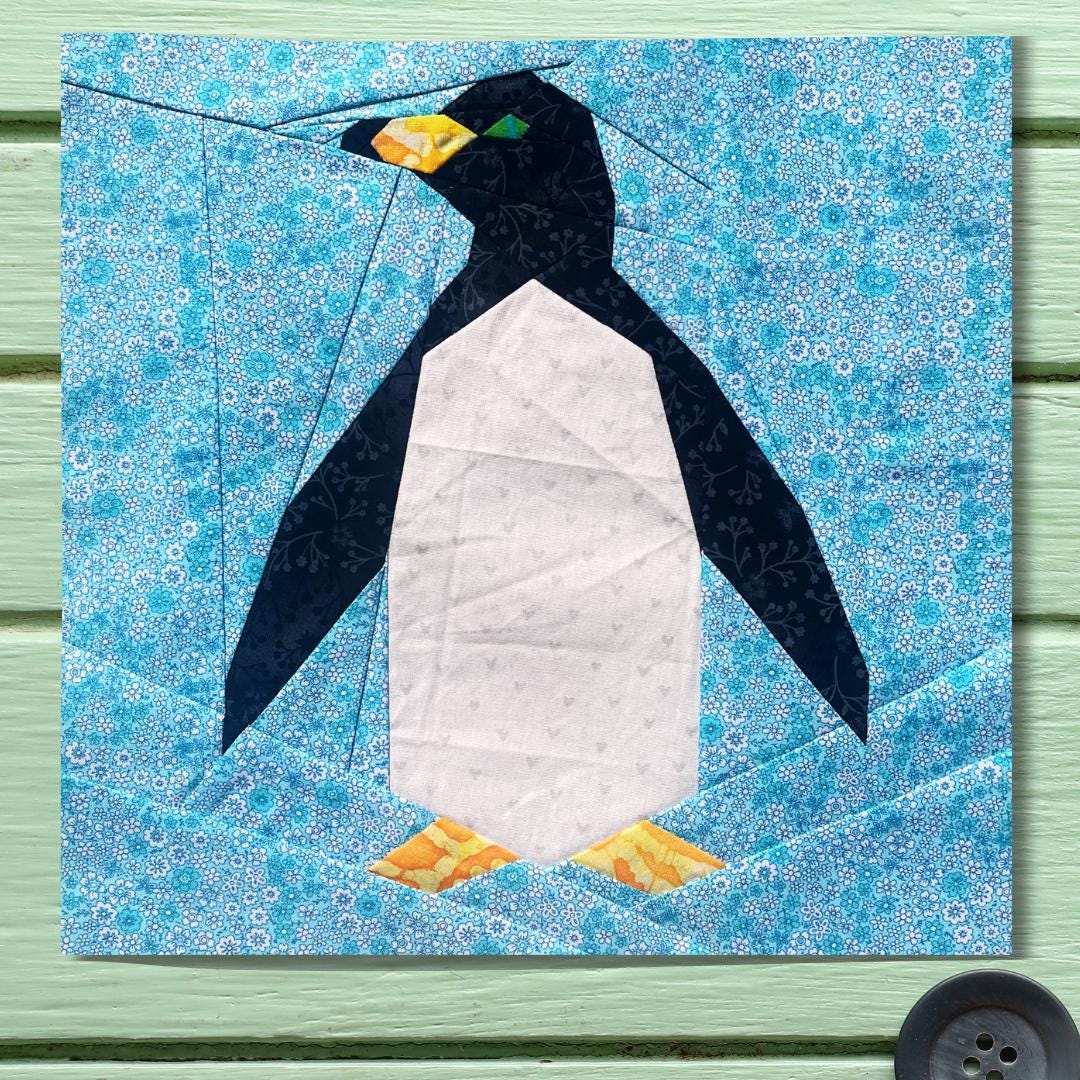 FPP Penguin Quilt Block Pattern Foundation Paper Piecing Printable PDF ...