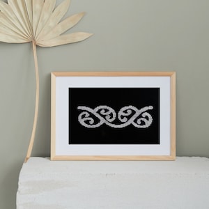 Cross Stitch Pattern Maori Koru 2 Cross New Zealand NZ Aotearoa Chart Kiwiana PDF Instant Download