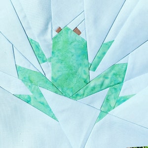 FPP Pattern Green Frog Foundation Paper Piecing Quilt Block Borneo ...