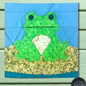 Frog Quilt Block Pattern: Foundation Paper Piecing FPP (PDF)