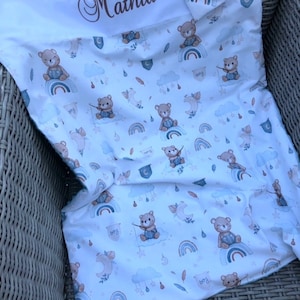 Manta a cuadros personalizada para bebés