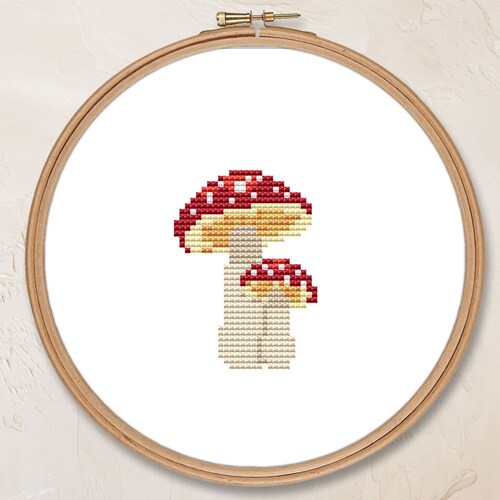 Mushroom Jar Cross Stitch Pattern Cottagecore Pattern PDF Etsy UK