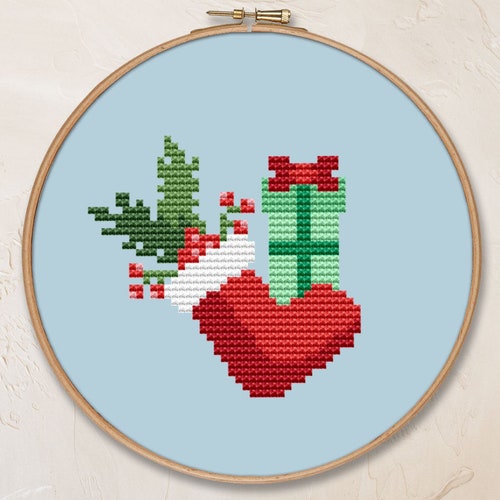 Pdf file hand embroidery Christmas Eve pdf pattern digital download Cross Stitch Pattern Holidays Winter