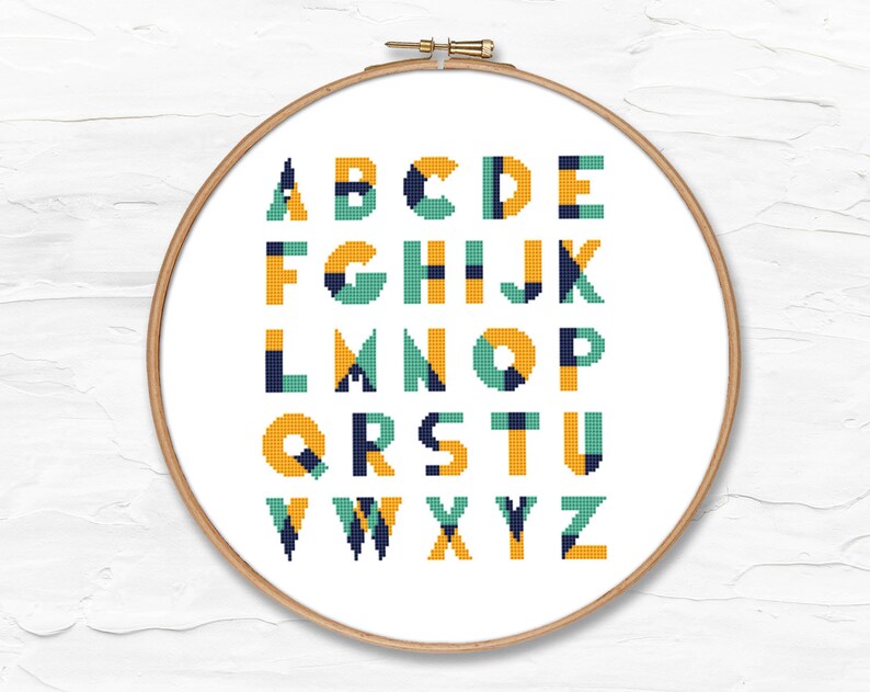 modern alphabet needlepoint pattern for nursery hipster counted cross stitch pattern pdf quote letter instant download cs84 craft supplies tools visual arts jan takayama com
