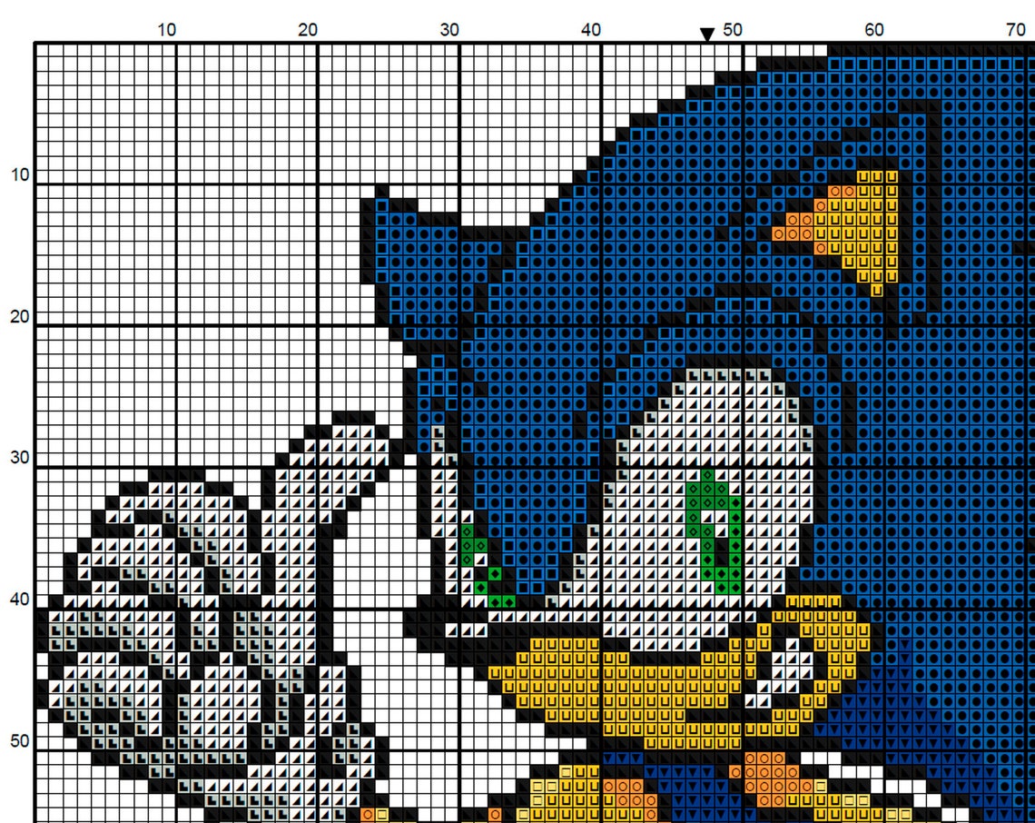 Sonic the hedgehog cross stitch pattern PDF nerdy funny modern | Etsy