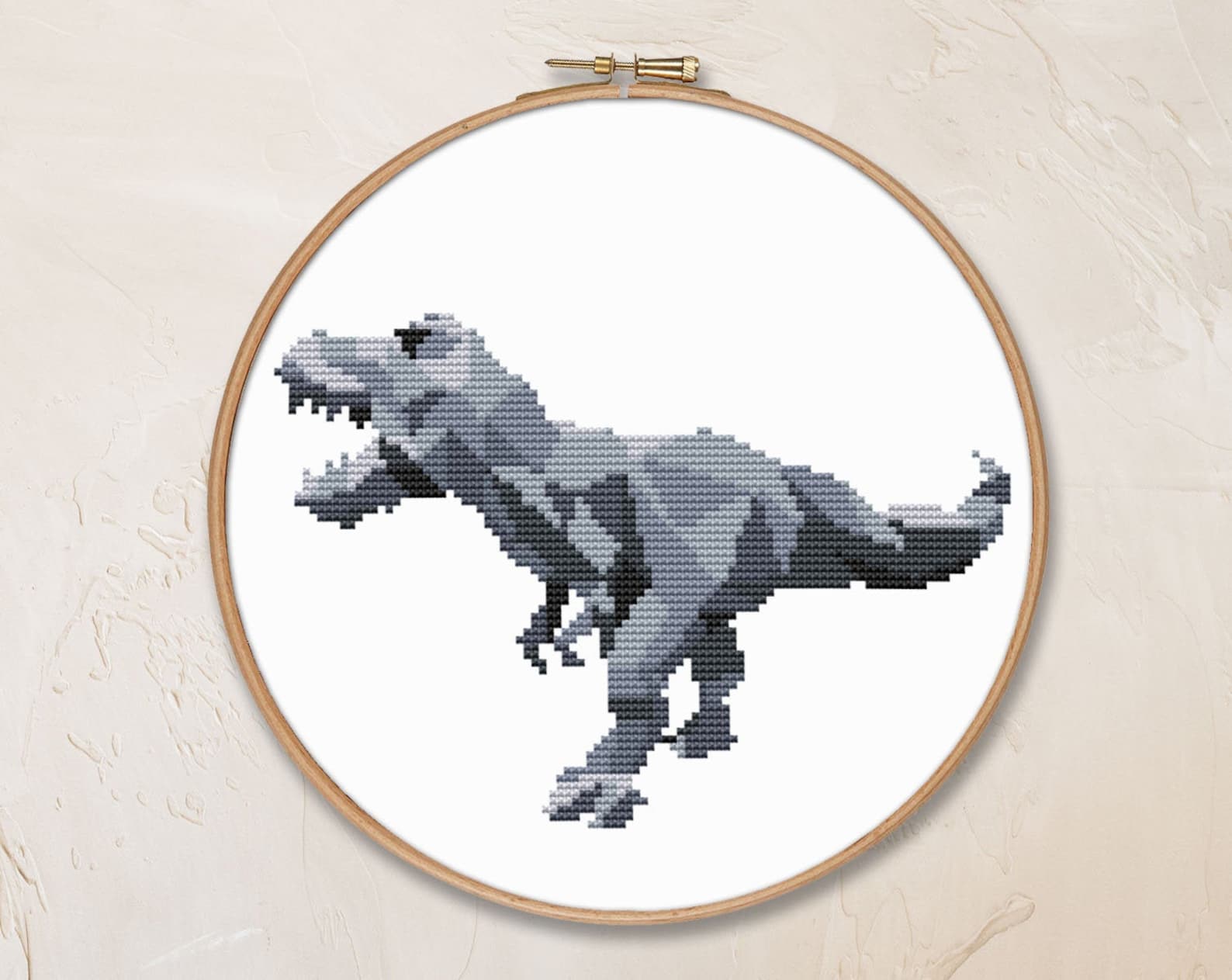 Polygonal Dinosaur Counted Cross Stitch Pattern PDF Modern Etsy