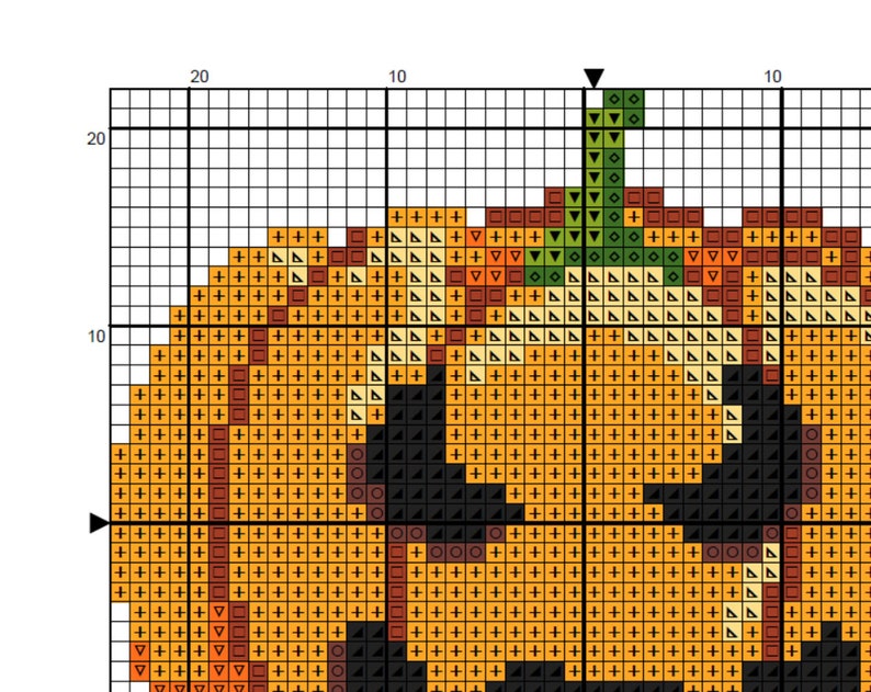 Jack O Lantern head pumpkin cross stitch pattern PDF horror | Etsy