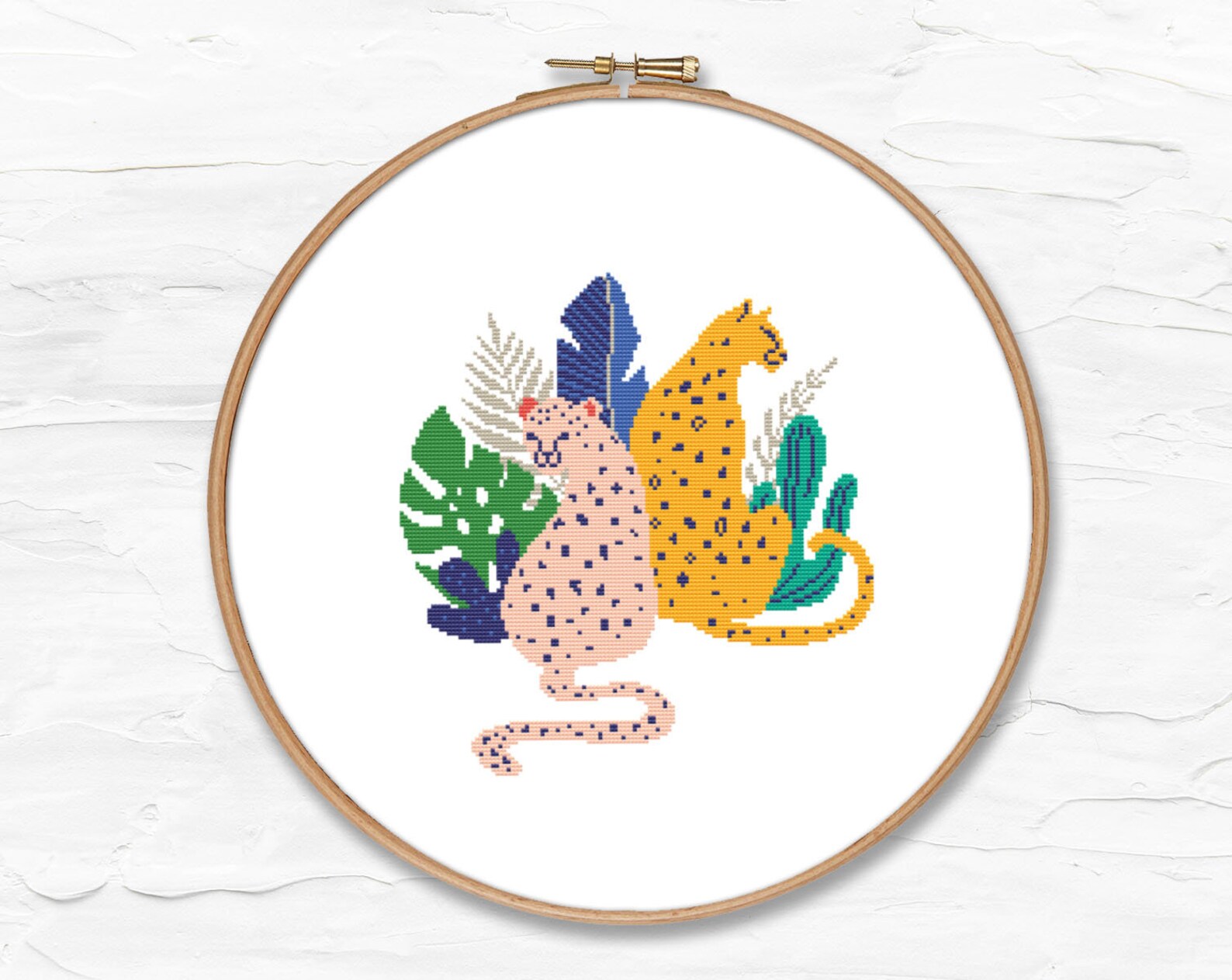 Wild animal counted cross stitch pattern PDF simple modern | Etsy