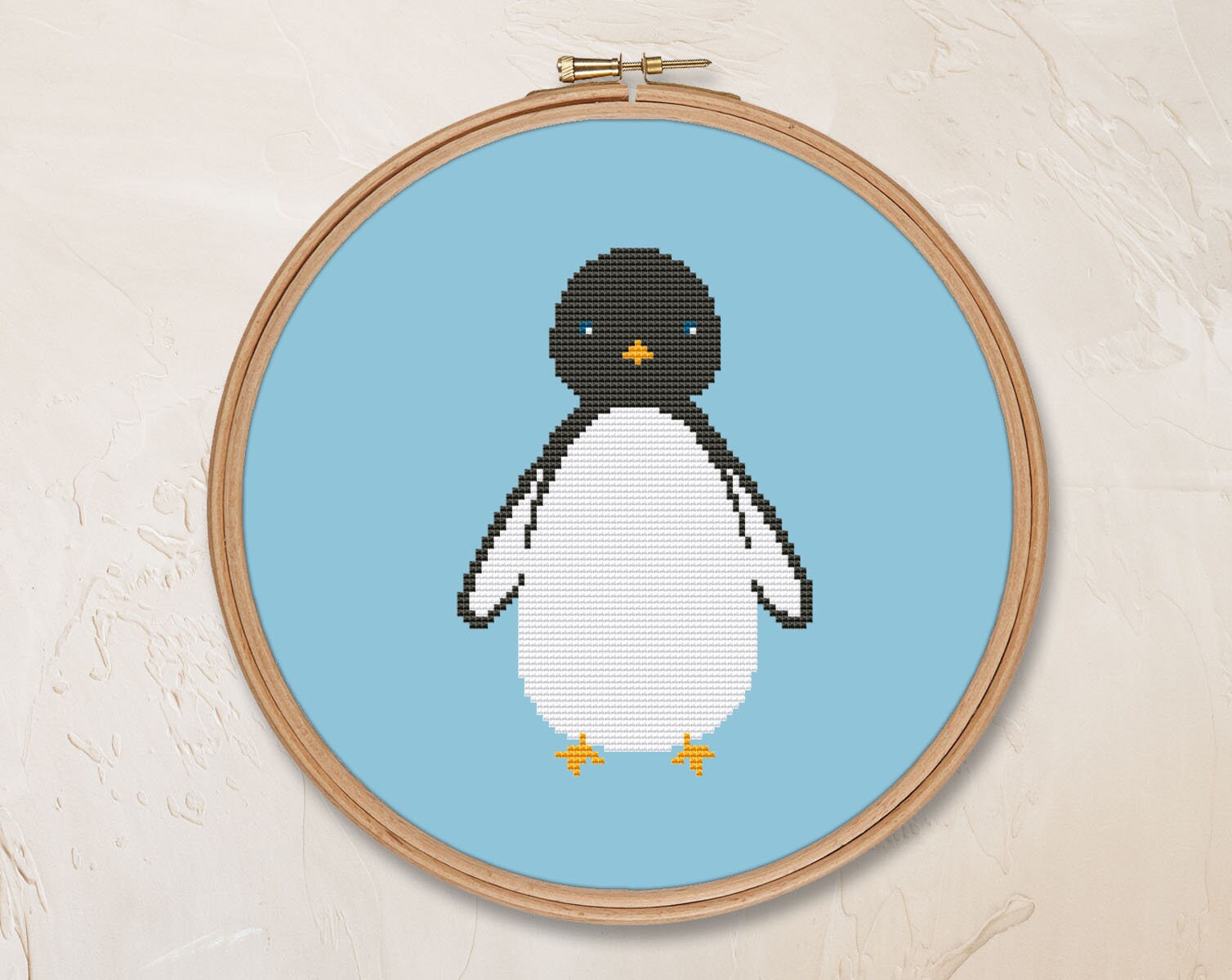 Penguin cross stitch pattern PDF easy instant download small | Etsy