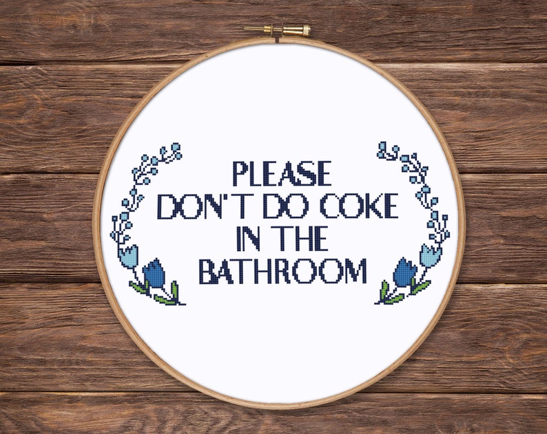 Bathroom Cross Stitch Pattern PDF Subversive Housewarming Gift Etsy