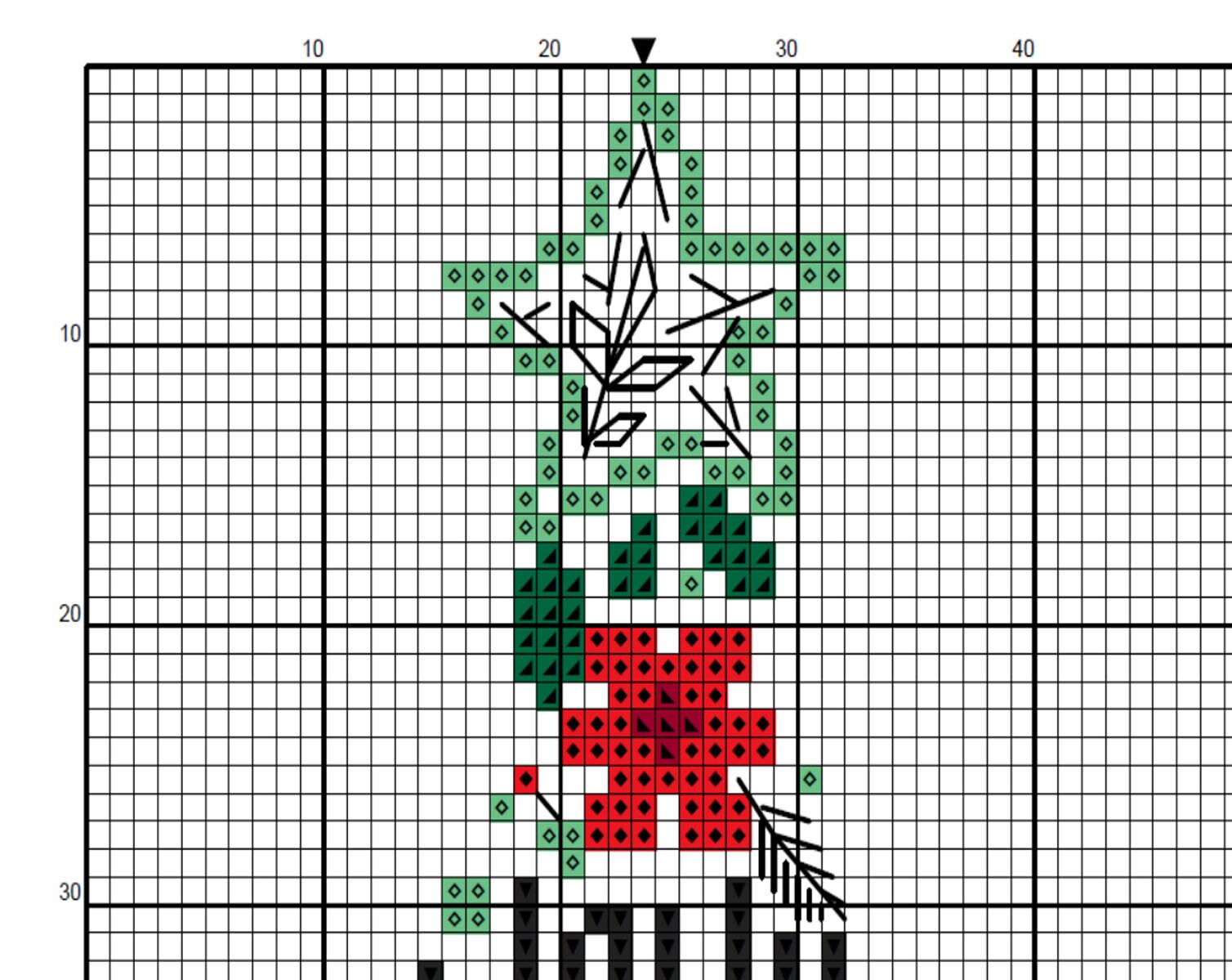 Scandinavian christmas cross stitch pattern PDF modern holiday Etsy