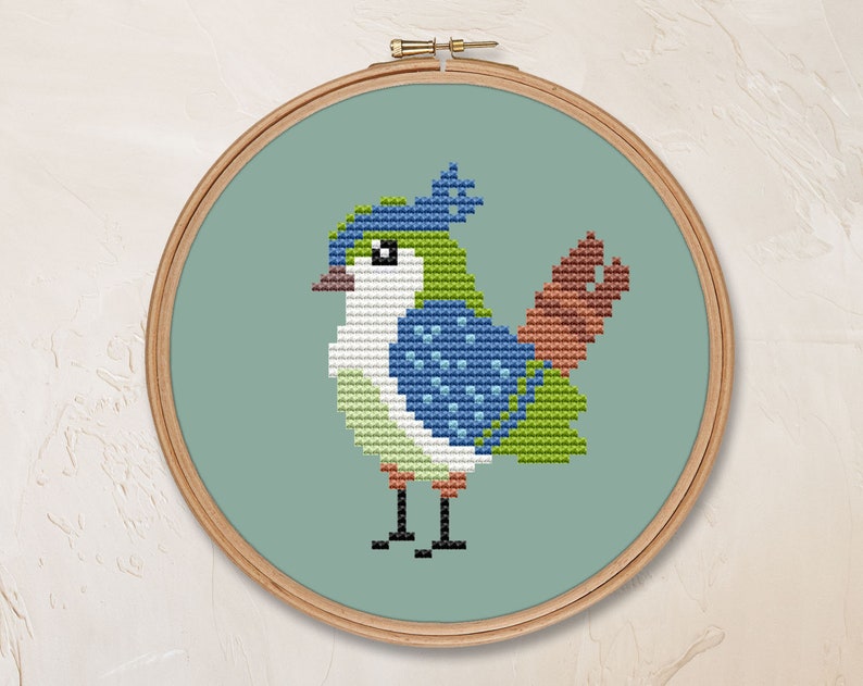 Set of simple woodland bird counted cross stitch pattern PDF Etsy