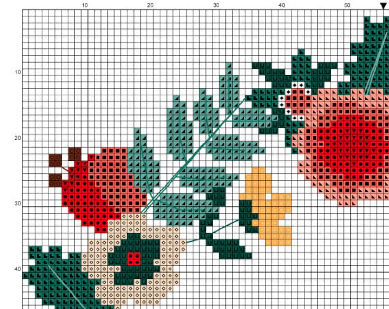 Download Floral wreath cross stitch pattern PDF flower instant | Etsy