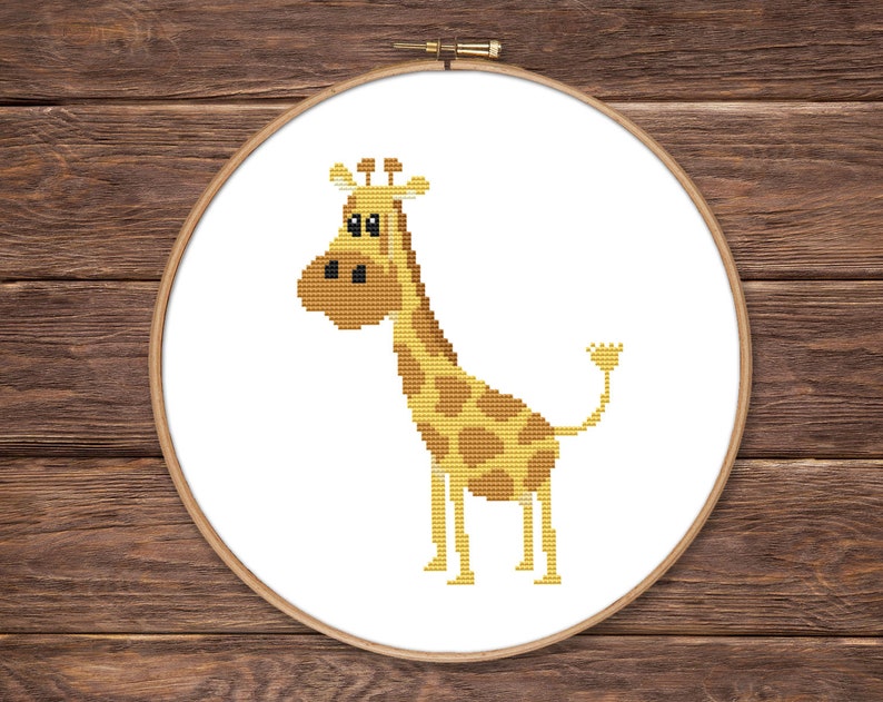 Cute baby giraffe counted cross stitch pattern PDF instant Etsy
