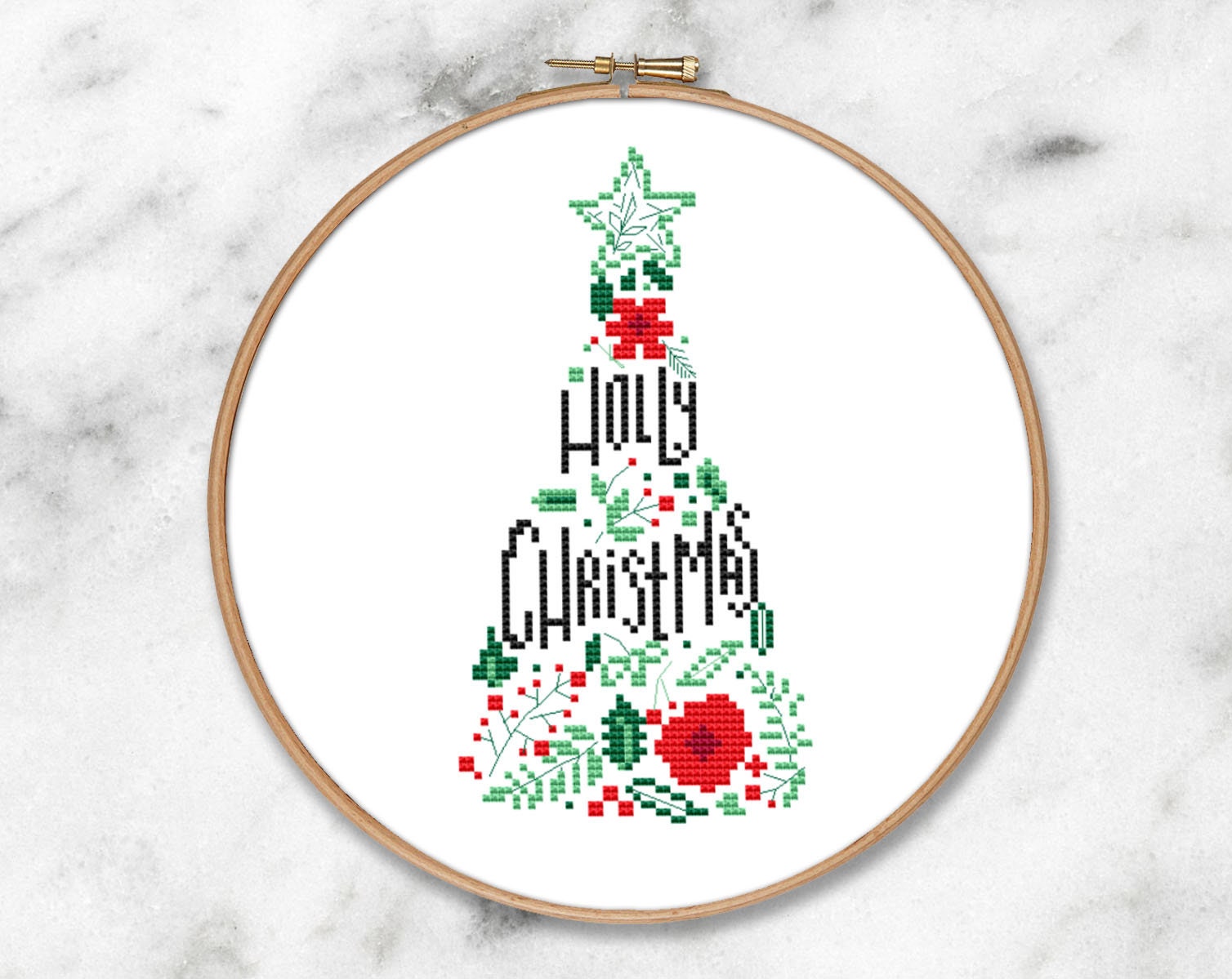 Scandinavian christmas cross stitch pattern PDF modern holiday Etsy