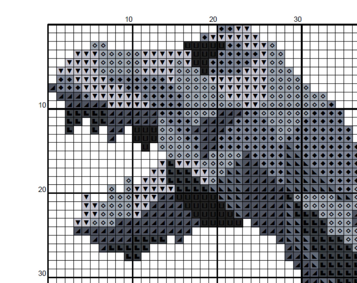 Polygonal dinosaur counted cross stitch pattern PDF modern Etsy