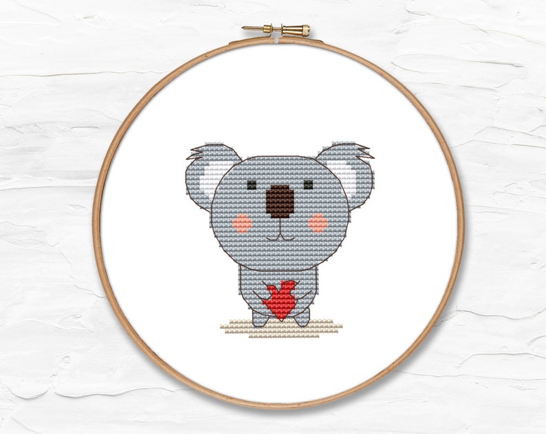 Koala bear counted cross stitch pattern PDF easy cute ...