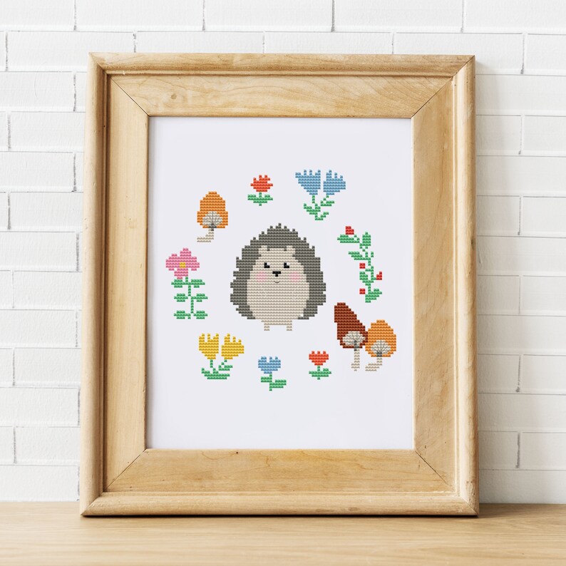  ute Baby Hedgehog Counted Cross Stitch Pattern PDF Easy Etsy