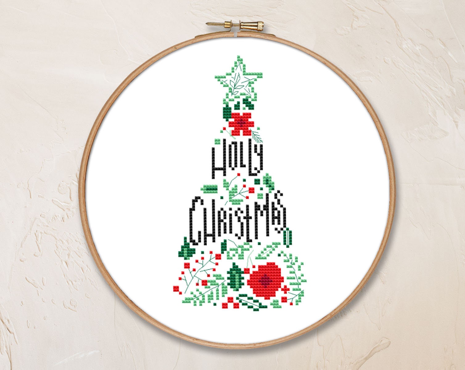 Scandinavian christmas cross stitch pattern PDF modern holiday Etsy