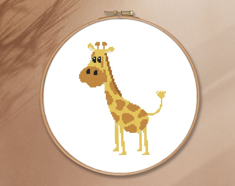 Cute baby giraffe counted cross stitch pattern PDF instant Etsy