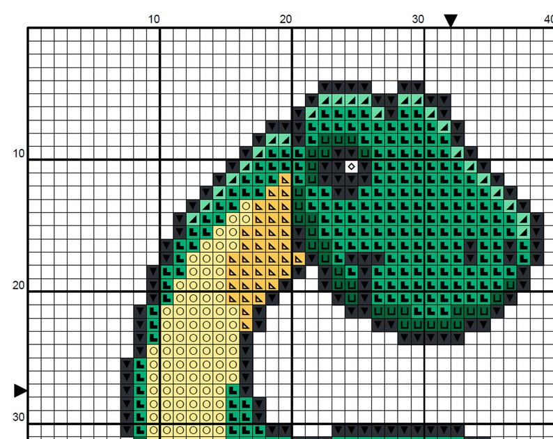 Little dinosaur cross stitch pattern PDF small simple cute Etsy