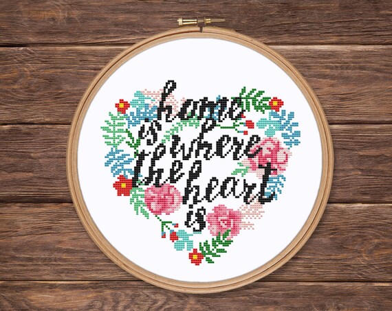 Home Is Where The Heart Is Cross Stitch Pattern Pdf Home Sweet Etsy Home Is Where The Heart Is Cross Stitch Pattern Pdf Home Sweet Etsy