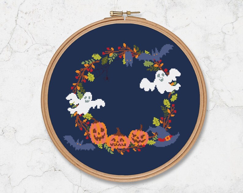 Halloween counted cross stitch pattern PDF instant download Etsy