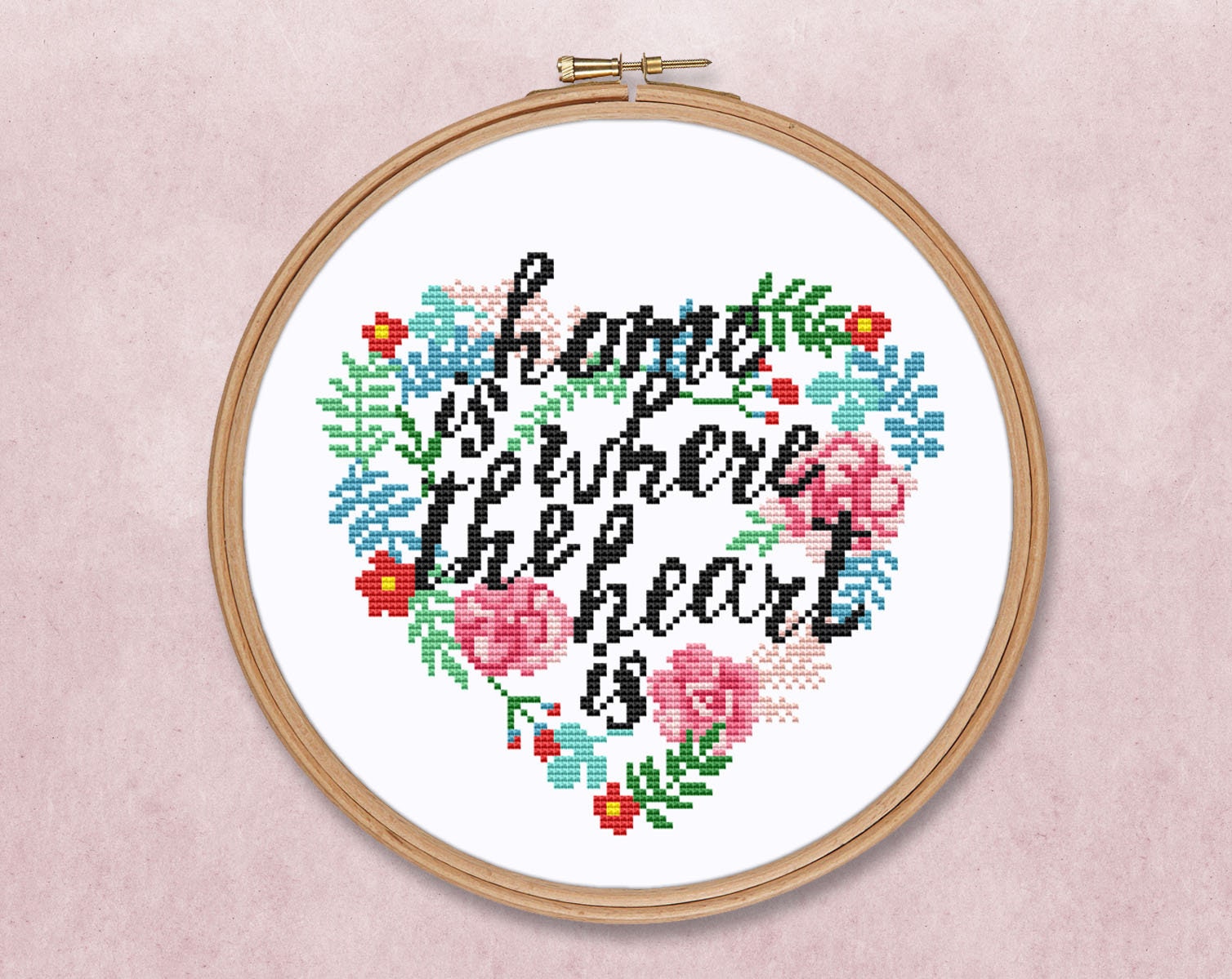 Home is where the heart is cross stitch pattern PDF home sweet Etsy