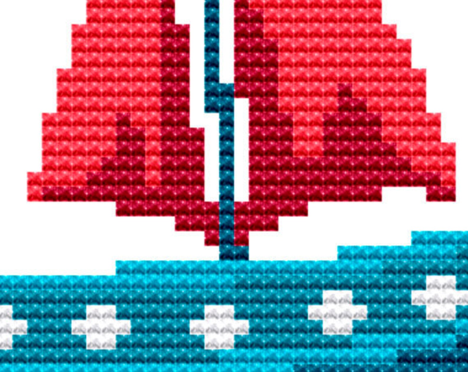 Nautical counted cross stitch pattern PDF summer sea travel | Etsy