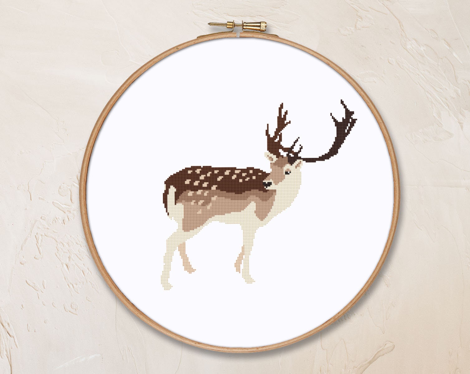 Deer counted cross stitch pattern PDF modern forest woodland Etsy