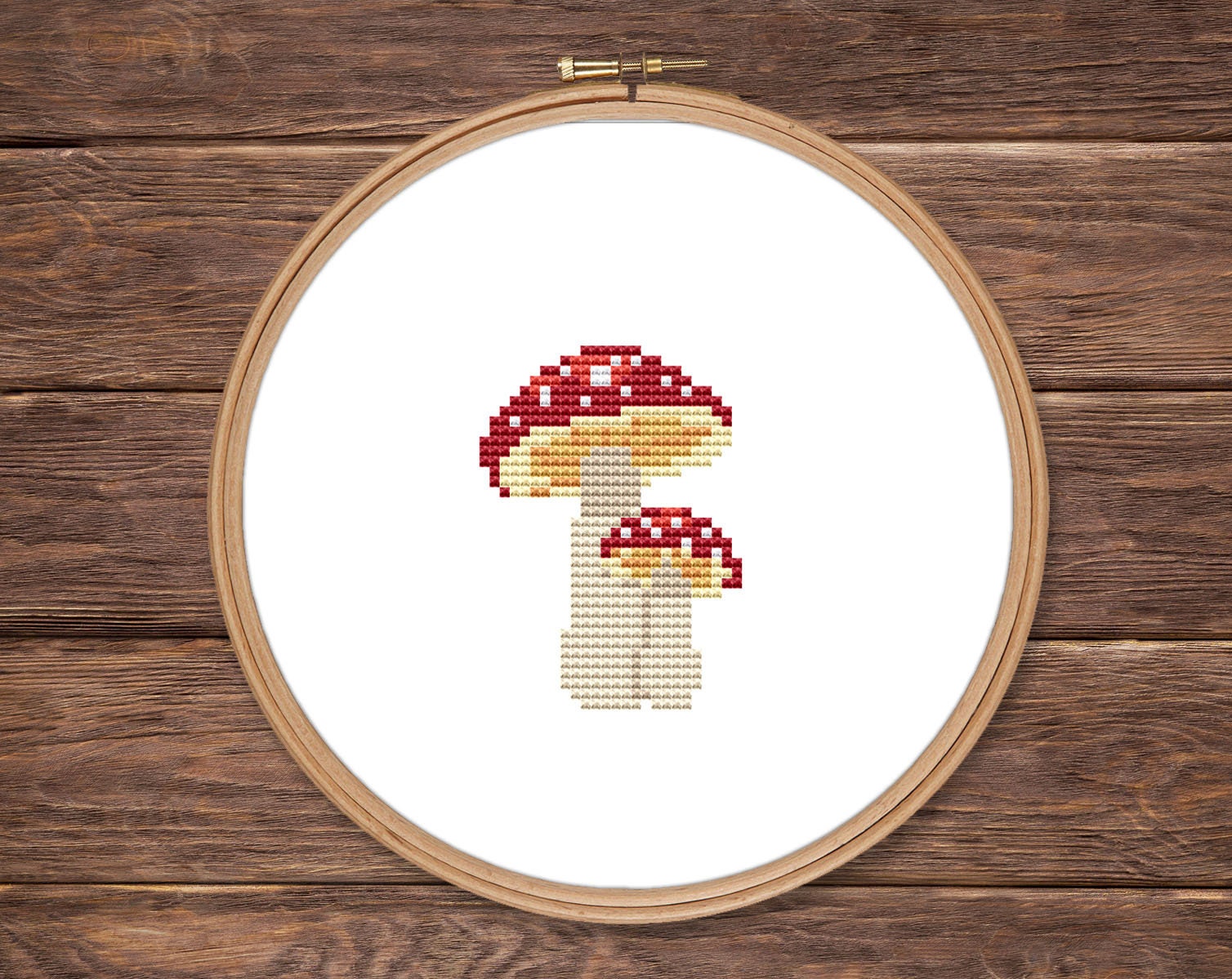 Mushroom Cross Stitch Pattern PDF Autumn Easy Simple Small | Etsy