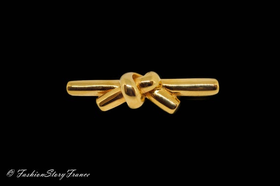 Lanvin Paris - Vintage 1980 Golden Sailor Knot Br… - image 7