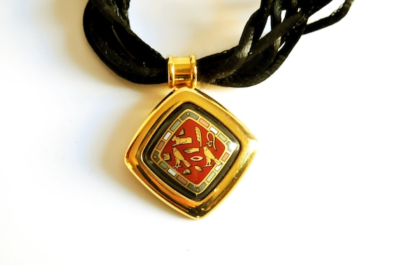 MICHAELA FREY Wien 24K Enamel necklace 1980s