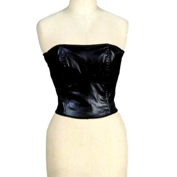 bustier corset vintage - Sonia Fares Paris, en laine et satin artificiel noir