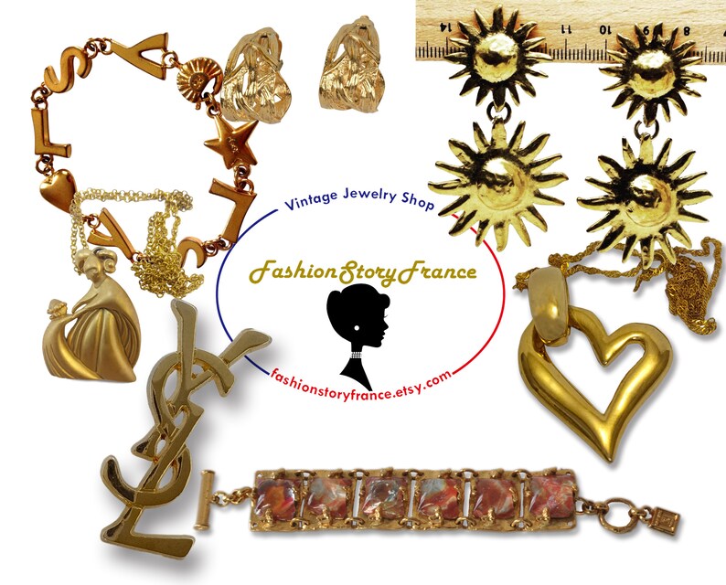Grande Broche Vintage Signée GENE GHIS PARIS - Bijou Fantaisie, état Excellent