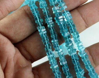 Hemelsblauwe apatiet Heishi kralen: 4,5 mm vierkant geslepen edelsteenstreng