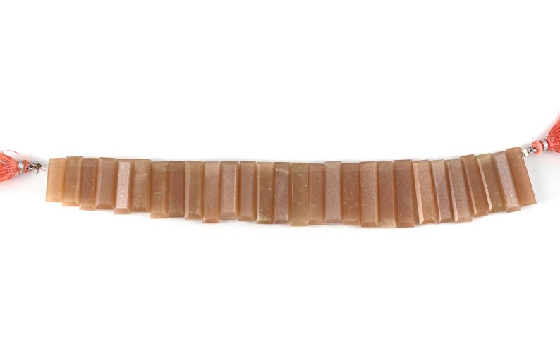 Natural Peach Moonstone 28 Pieces Faceted Sticks Beads Moonstone Sticks Beads 8 Inch Long String Size Is 1 Inch Long Stick Approx