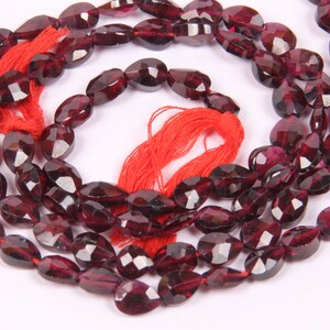 Faceted Garnet Pear Beads: 5.5 x 7.5mm, 13 Inch Strand
