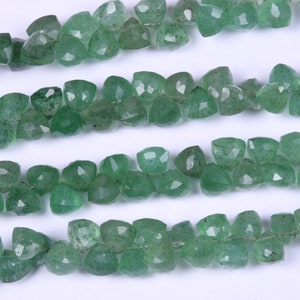 Superb Beautiful Natural Green Strawberry Gemstone Faceted Trillion Beads, 6.5 To 7 MM, Strawberry Gemstone 8&quot; String for Jewelry.