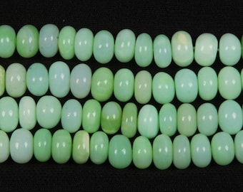 Green Opal Roundel Beads: Smooth Gemstone Jewelry Making, 8mm (15 Inch)