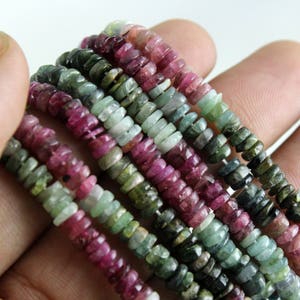 Multi Tourmaline Tyre Necklace Gemstone Beads, 13.5" Long String, Christmas Gift, Women Necklace & Bracelet Beads/Thanksgiving Gift