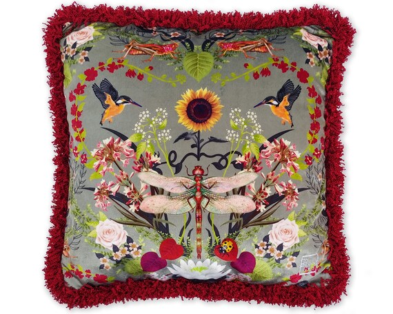 Garden Treasures Cushion By Designer Becca Who Nature Etsy