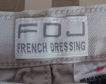 French Dressing FOJ, Vintage Beige Crop Jeans w/ Split Hem, Size 10
