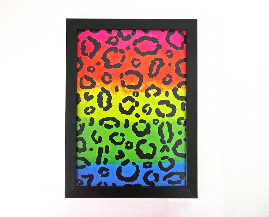 Set 3 Rainbow Leopard A4 Art Prints Abstract Wall Artwall | Etsy