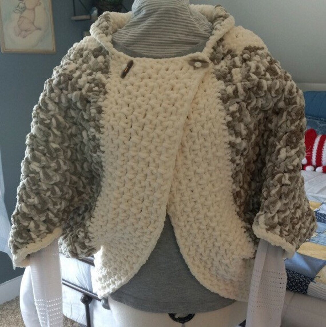 Crocheted Shrug Granny Square Shrug Fireside Shrug Plush Etsy