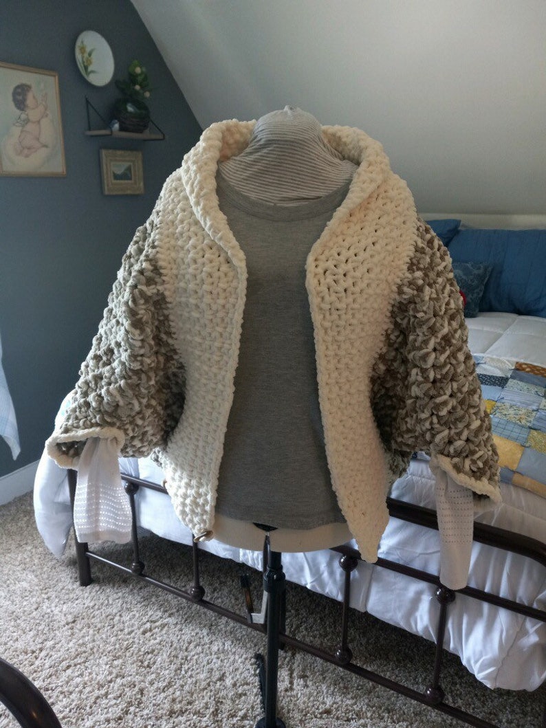 Crocheted Shrug Granny Square Shrug Fireside Shrug Plush Etsy