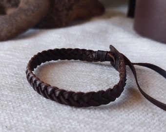 pulsera de cuero hombre ajustable trenzada pulsera mujer.Handcrafted Leather Bracelet for men Boho Style Rustic couple bracelet Chic Jewelry