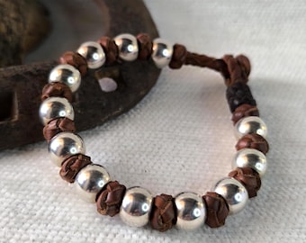 Mala bead leather bracelet for men viking bracelet for women.Celtic knot beaded bracelet for couples leather armband.golf gifts for men