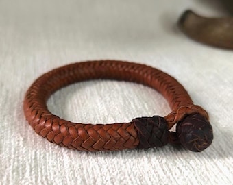 Mens leather bracelet viking thick leather bracelet for couples woven leather bracelet for women norse leather bracelet.golf gift for men